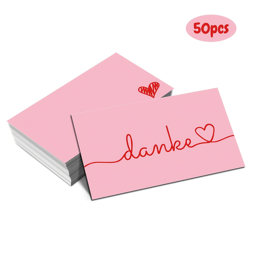 Image of 50pcs 9*5.4cm 3.5*2.1inch German-specific Cards Danke Thank You Cards Gift Wrapping Decorative Cards Business Cards Double-sided Printing On The Back