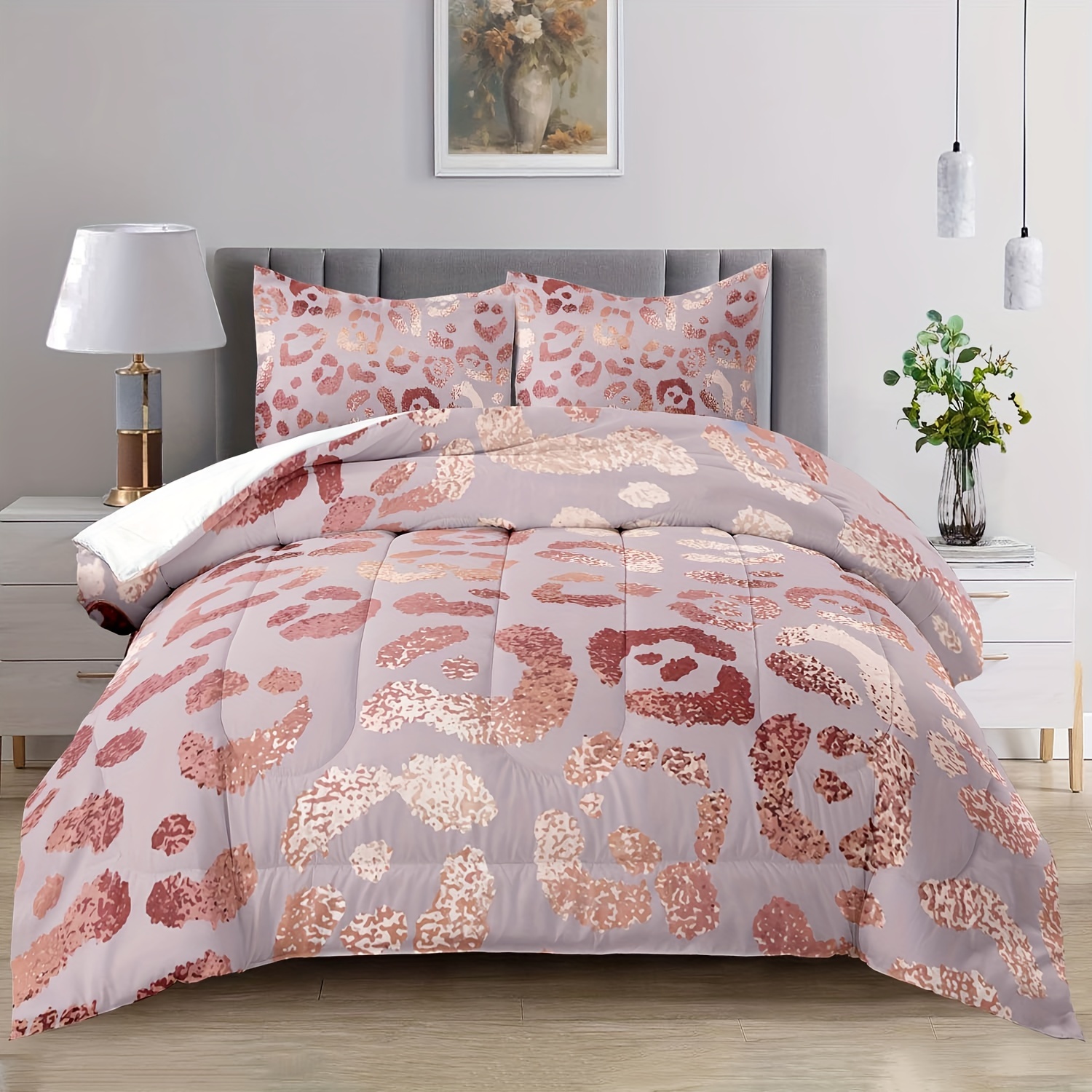 TEMU Print Comforter Queen, Bedding, Comforter Set, Rose Gold Bedding Print Sheets, Hunting Bedding, Animal Theme Decor Suitable For Boys Girls (not Including Duvet Cover And Pillow )