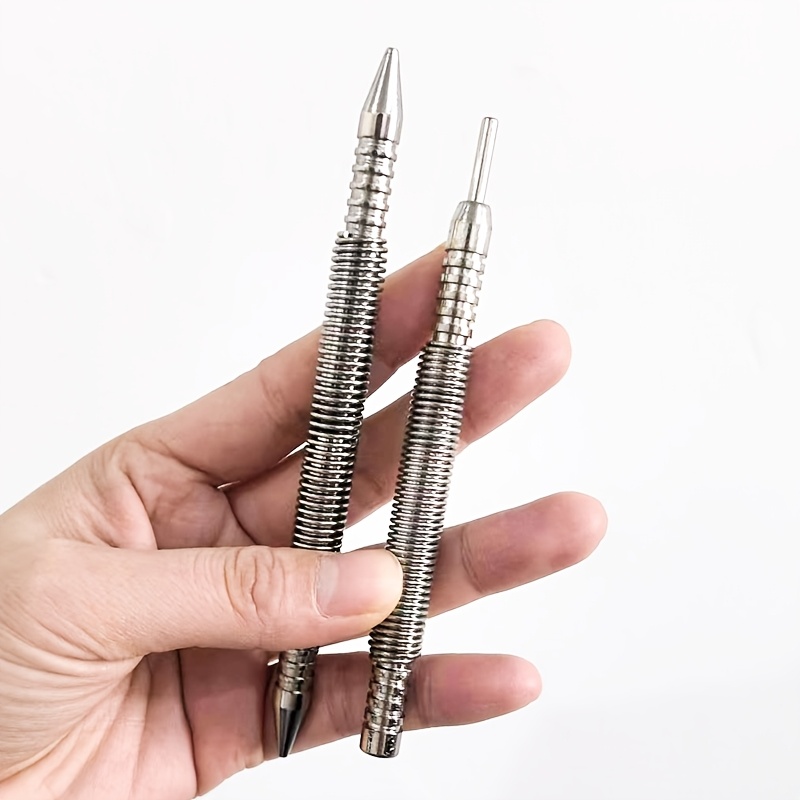 

Spring- Center Punch Set, Dual-ended, High Carbon Steel, Non-electric, Handheld Pin Punch Tools, For Woodworking, Narrow Space Door Pin Removal