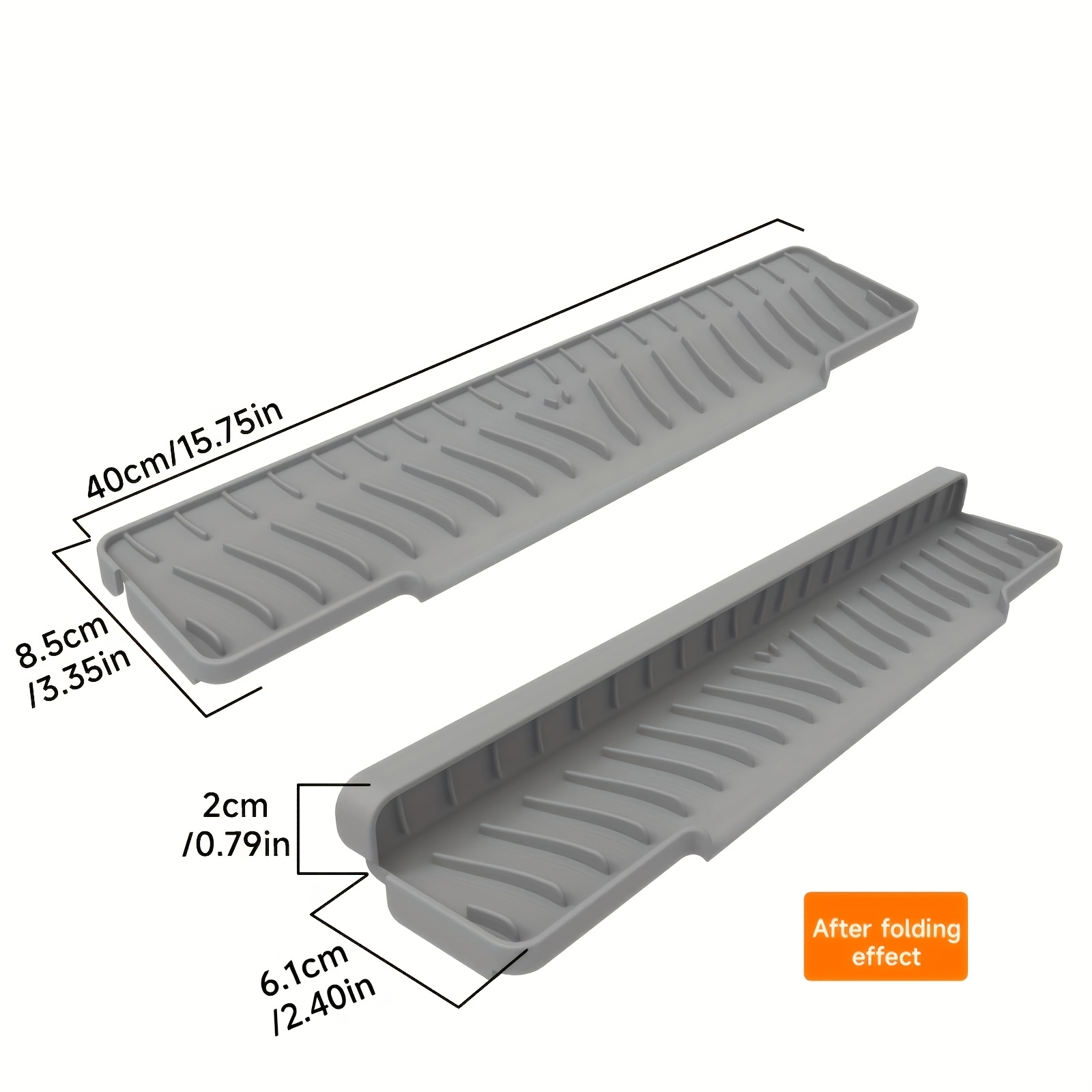 Foldable Rack(15.75inch*3.35inch) For Draining And Drying Utensils, Designed For Narrow Sink Areas With A Sloped Drainage Mat, Essential For Drying Kitchen Items Like Sponges And Cutting Boards