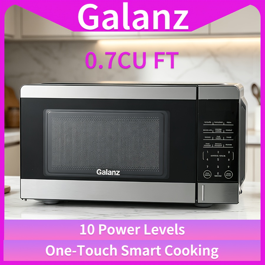 Galanz Oven, 0.7 Cubic Feet, 700 Watts, , Automatic Cooking, , Turntable, Led Display, Black, Kitchen Appliance, Compact, Suitable For Small Apartments And Families