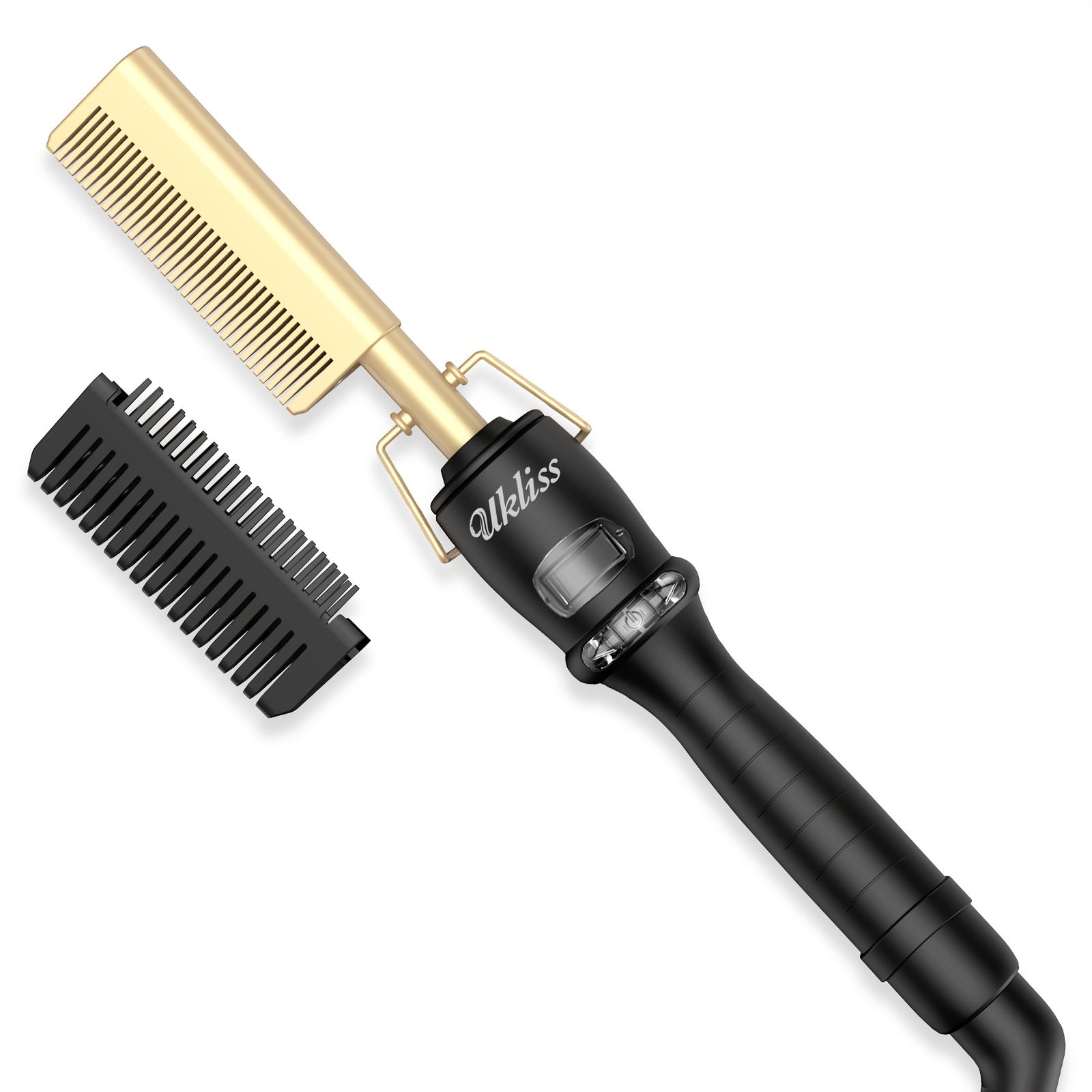 Image of Electric Hot Comb For Straightening And Curling Hair - Ceramic Flat Iron Designed For Natural Black Hair - Anti-scald Beard Straightening Comb