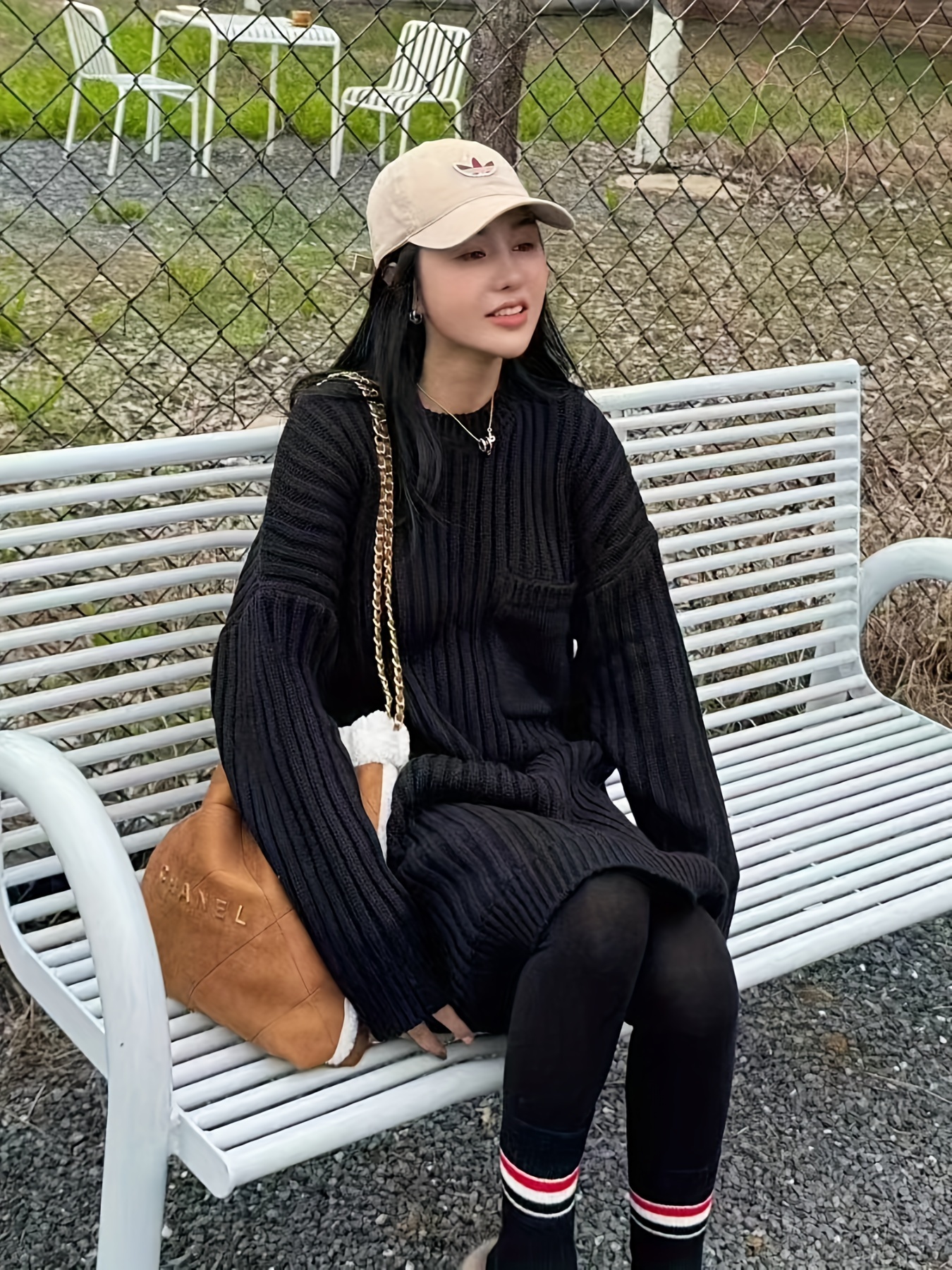 womens thick sweater dress pockets round neck loose fit h Temu