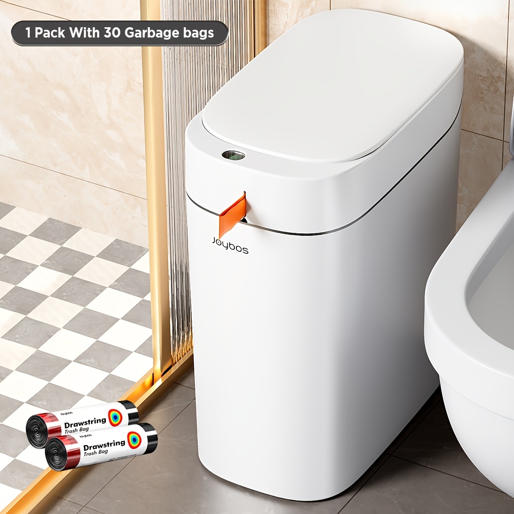 TEMU Joybos Smart Bathroom Trash Can With Motion Sensor - Usb Rechargeable, Automatic Touchless Trash Bin With Auto-adsorption Bag For Toilet,