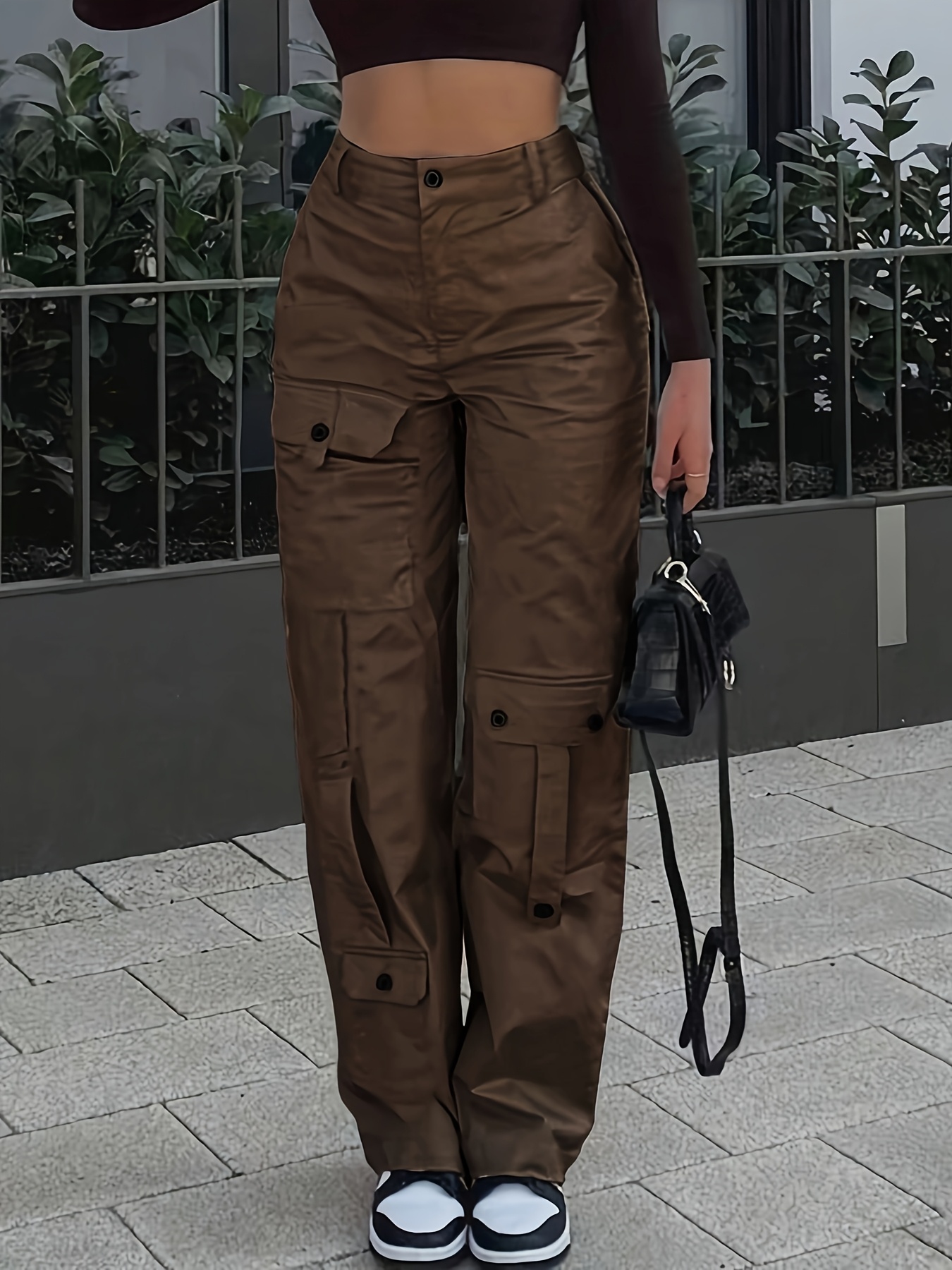 ženske elegantne cargo hlače sa širokim nogavicama i praktičnim džepovima - sveobuhvatne hlače, jednobojne (bez rastezanja) za ležerno, outdoor ili profesionalno nošenje - elegantna posebna linija za sve tipove tijela | KORISTI_BODA