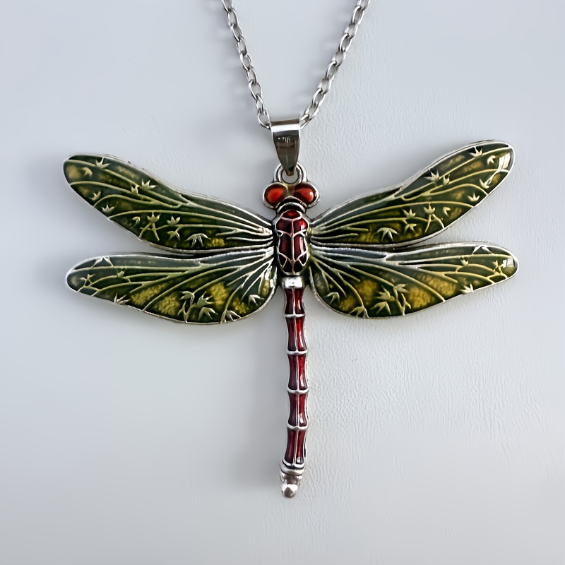 TEMU 9pcs Set/1pc Retro Dragonfly Pendant Necklace Men's And Women's Jewelry Hanging Accessories Animal Wedding Party Multicolor Jewelry Family Daily