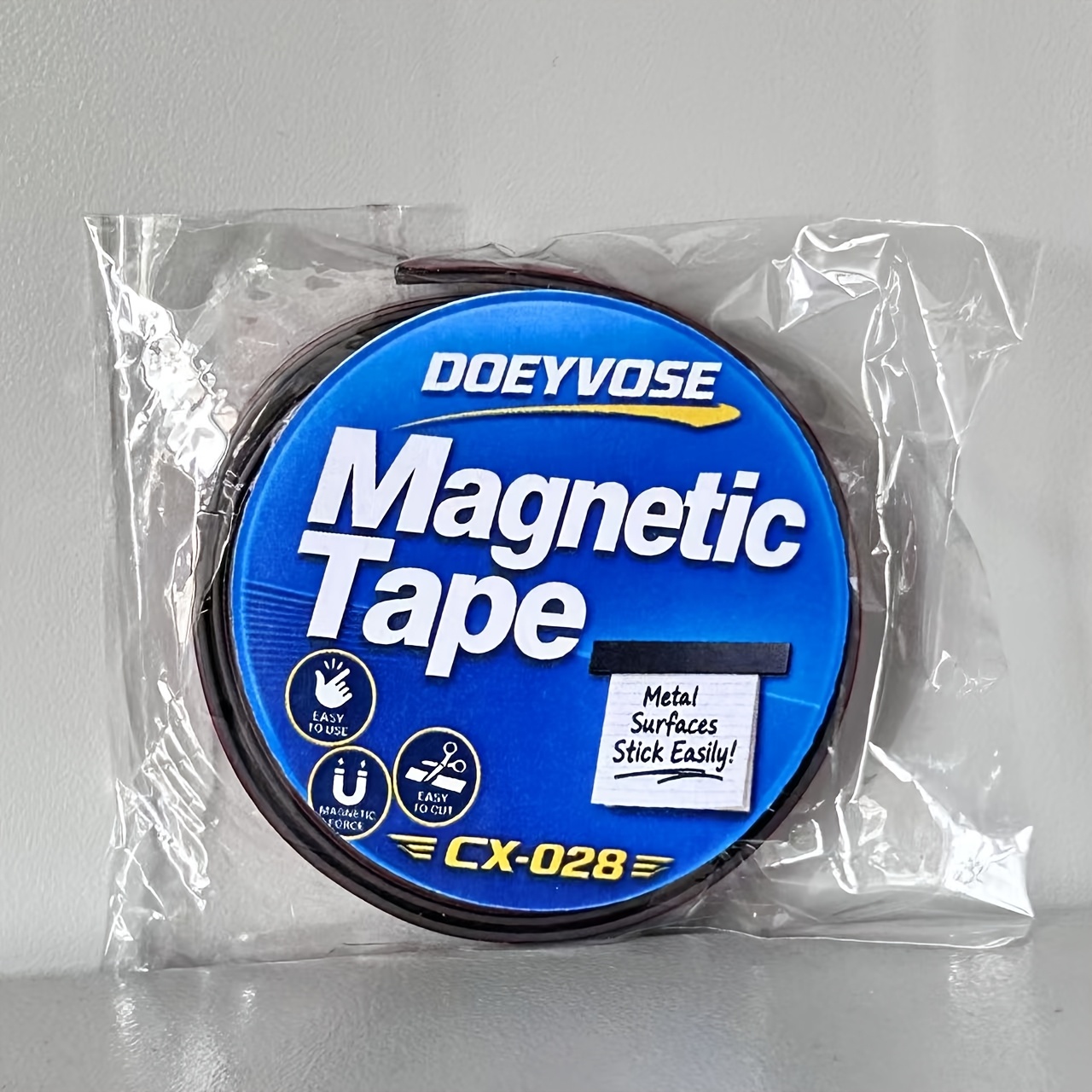 TEMU [Doeyvose] Cinta Magnética Flexible de 1Cm X 1M - , Fácil Instalación, Autoadhesiva para Decoración del Hogar, Organización de Archivos de