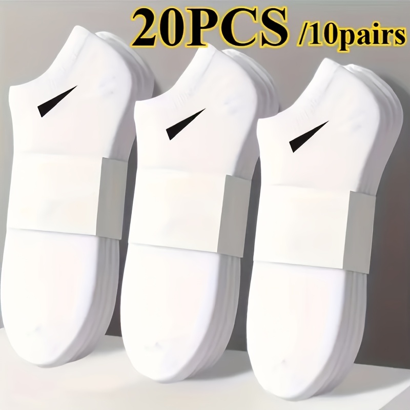 TEMU 20pcs/10pairs (10 Pairs ) Unisex Invisible Socks Suitable For , Breathable Comfortable Athletic Socks For Running, Gym, Fitness, Casual Wear,