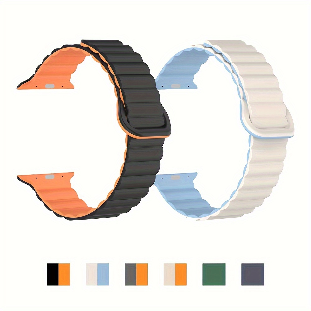 

Silicone Magnetic Watch Band For Watch 45mm 41mm 44mm 40mm 49mm 42mm For Men And Women Sports Band For Iwatch Series 9 8 Ultra Se 7 6 5 4 Accessories