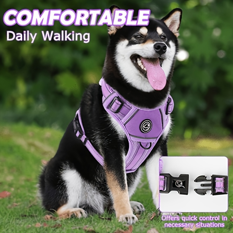 TEMU Dog Harness Clearance Deal, Anti-pull Reflective Dog Vest, Breathable Adjustable Pet Harness With Handle, Ideal For Outdoor Walking, In Multiple