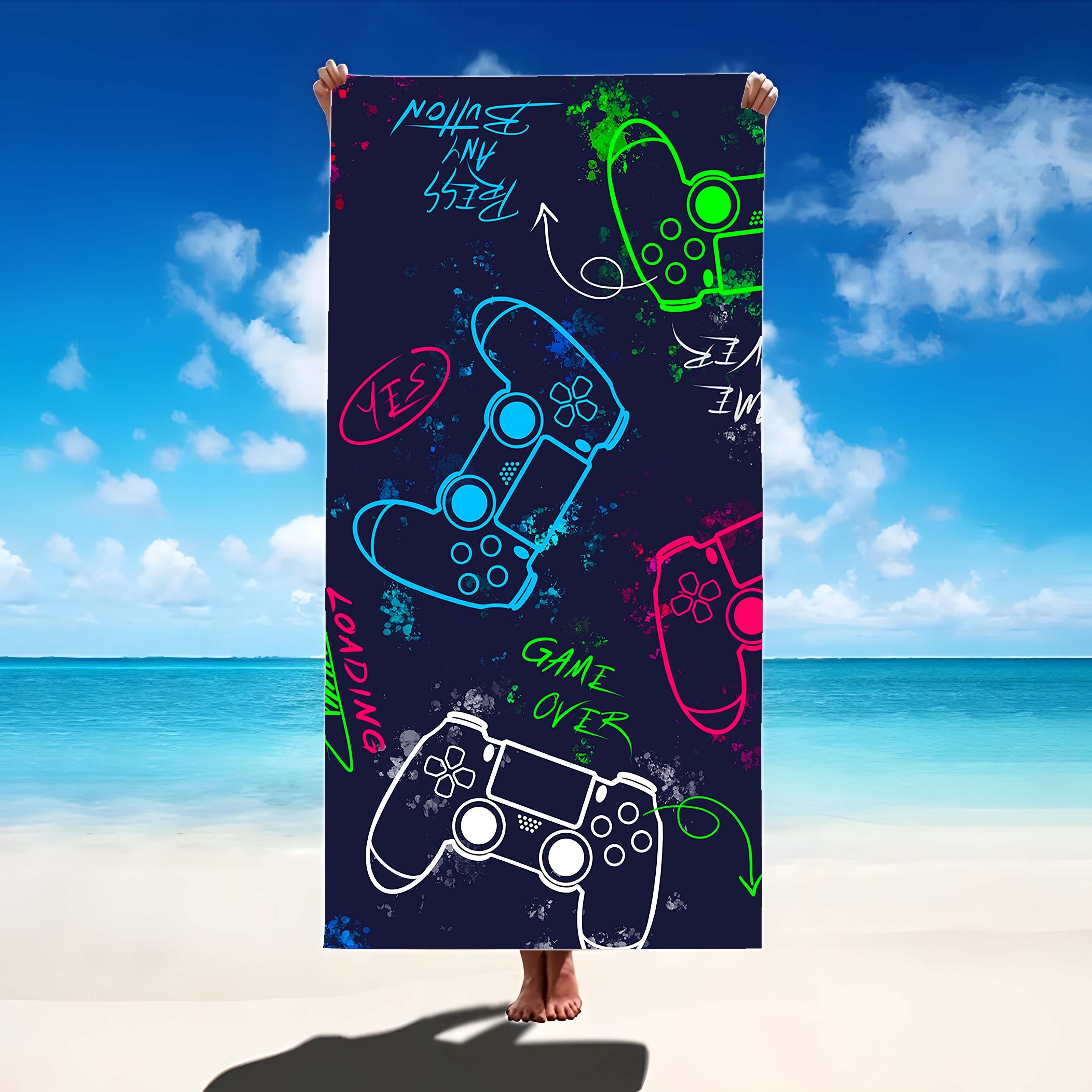 

Ultra-soft Microfiber Beach Towel For Gamers - Quick Dry, Lightweight & Absorbent - Ideal For Pool, Bathroom, Camping & Travel - Available In 4 Sizes