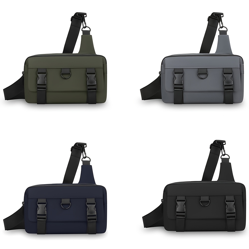 HUOHUO Men's Large-Capacity Multi-Pocket Chest Bag - Adjustable Crossbody Tote with Shoulder Strap, Suitable for Commuting, Travel &, Casual Carryall, for Smartphones/Tablets/