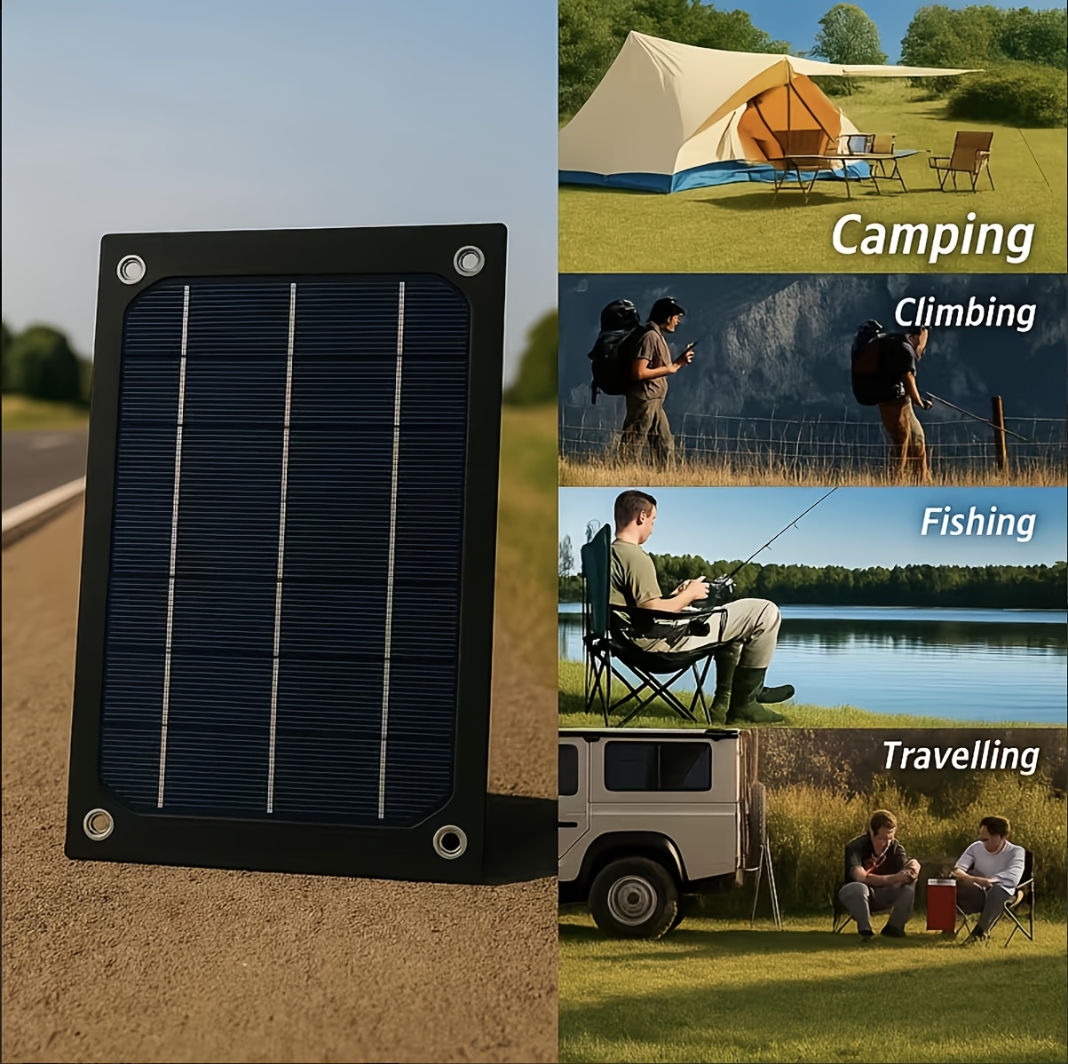 18V Solar Panel Charging Kit with 100A Smart Controller, USB Output, Portable Power System for Outdoor Camping, Travel, Car, RV And Caravan Batteries
