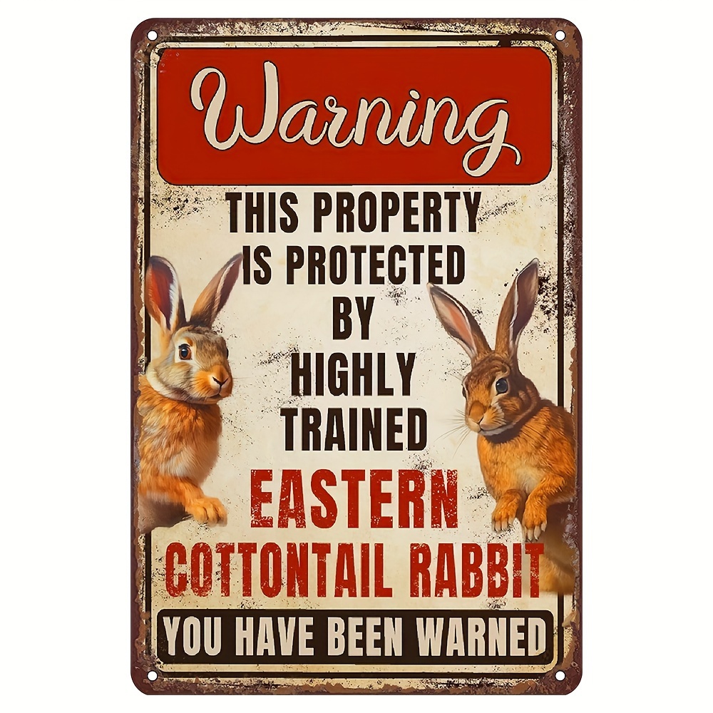 Bunny Metal Sign, Funny Eastern Cottontail Rabbit Easter Bunny Vintage Tin  Sign Funny Wall Art Interior Decoration For Home Cafe Restaurant Shop Garag