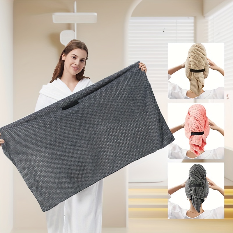 

Solid Color Water Absorbent Hair Drying Towel Soft Quick Drying Towel Suitable For All Type Of Hair