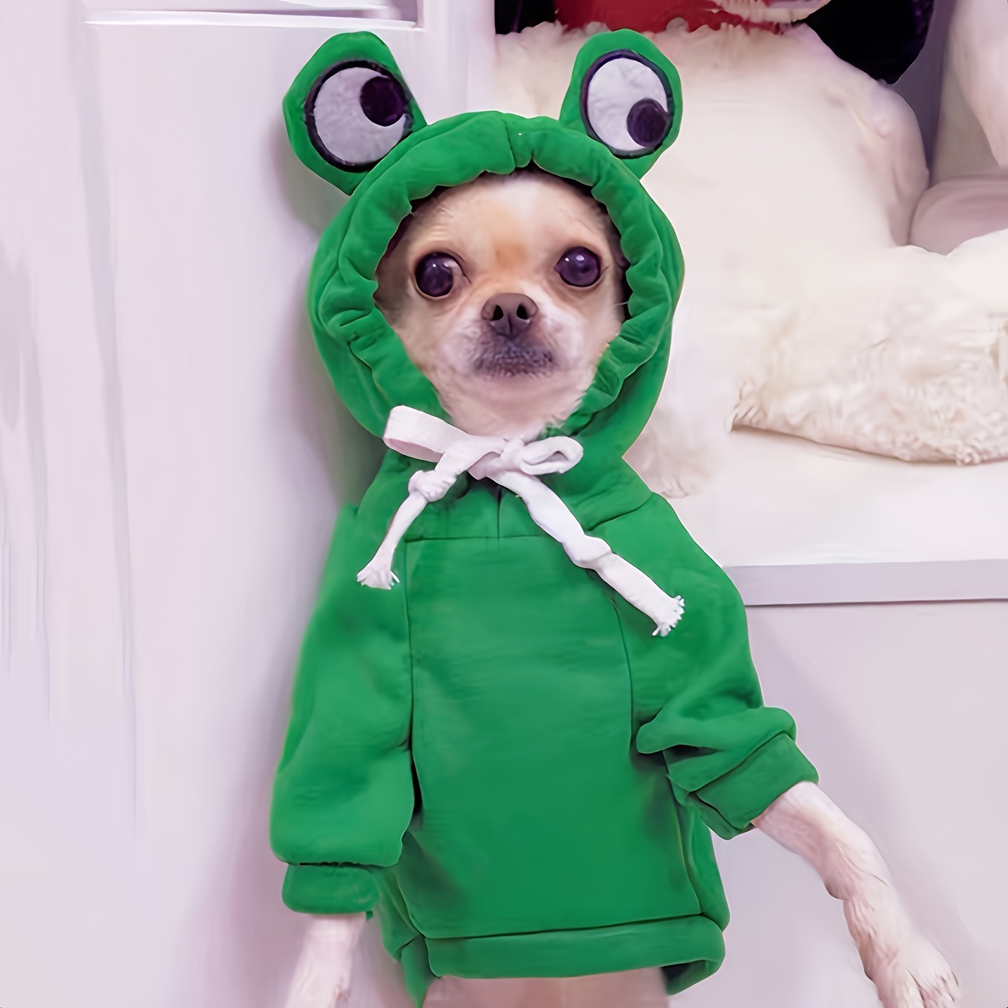 Cute Frog Pet Sweater For Small And Medium Dogs - Green Dog Hoodie With Fun Design Christmas Gift