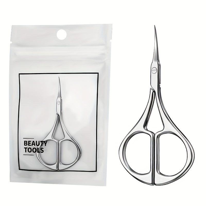 1pc Stainless Handle Cuticle Scissors, , Nail Cuticle , Trimming Scissors, Manicure Tool, Design ，for Toenail& Foot Clean