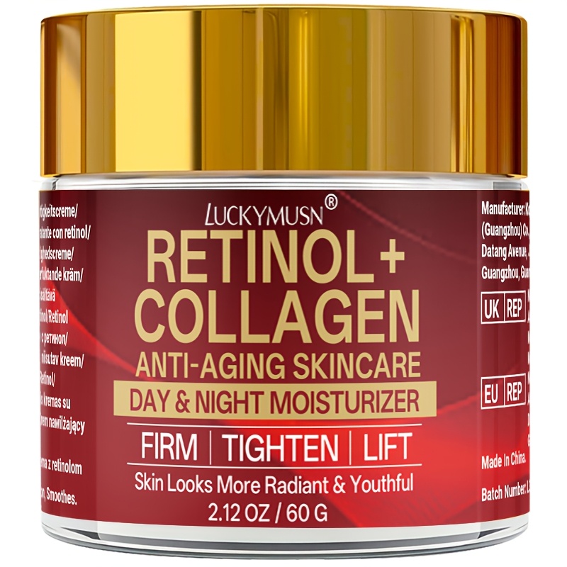 Image of Retinol Collagen Moisturizing Cream, And Lifts Sagging Skin, Improves Elasticity, Evens Skin Tone, Contains Hyaluronic Acid Vitamin C And Niacinamide, Makes Skin Look And More , Suitable For Types