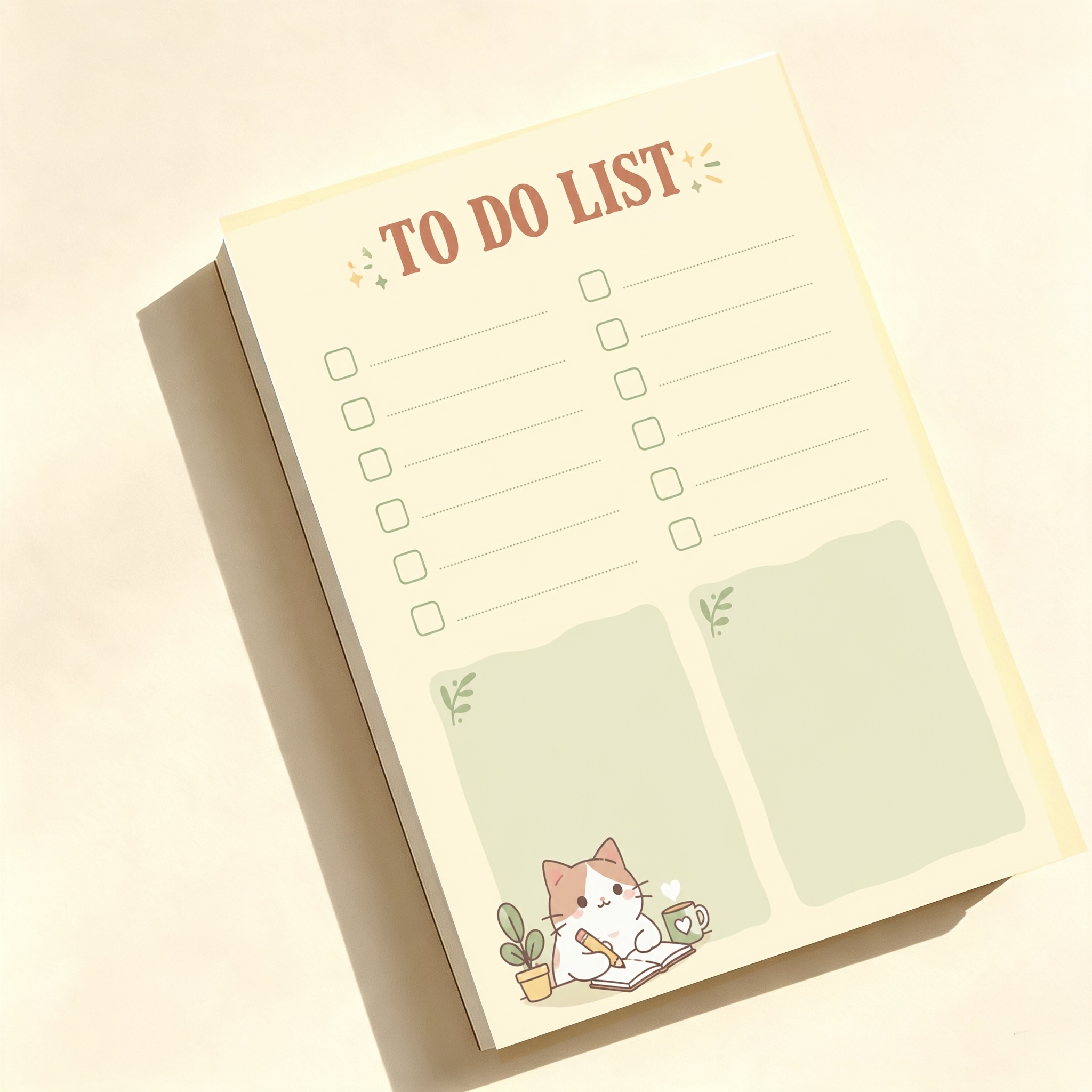 TEMU Non-sticky Kawaii Cat To-do List Memo Pad (50 Sheets), Cute Animal Checklist Notepad, Non-adhesive Tear-off Scratch Pad, Daily Planner For