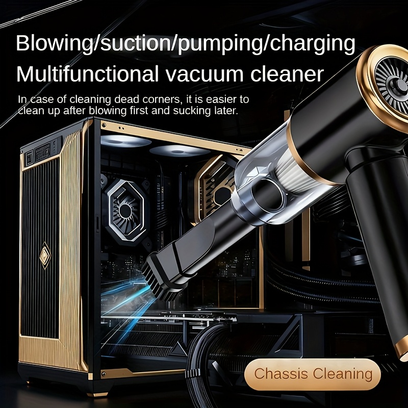 Kabelloser Handstaubsauger, Haushaltsstaubsauger, leichtes Design, 4-in-1-Staubsauger, USB-Aufladung, mit mehreren Aufsätzen, geeignet für Autos, Zuhause, Camping Computer-Tastaturreinigung, ein Einweihungsgeschenk