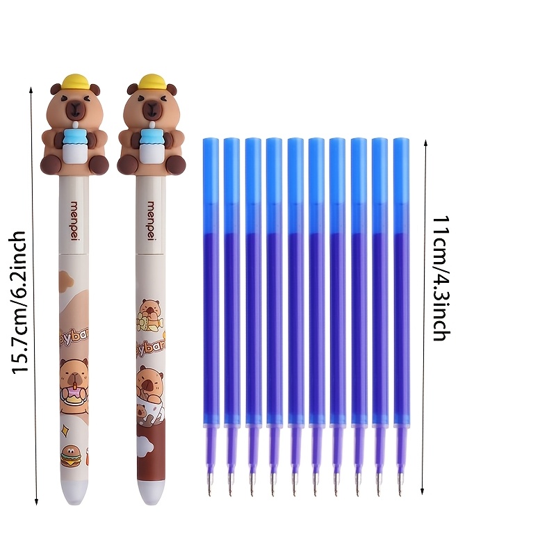 2/12pcs Capybara Twist Erasable Pens, Smooth Writing