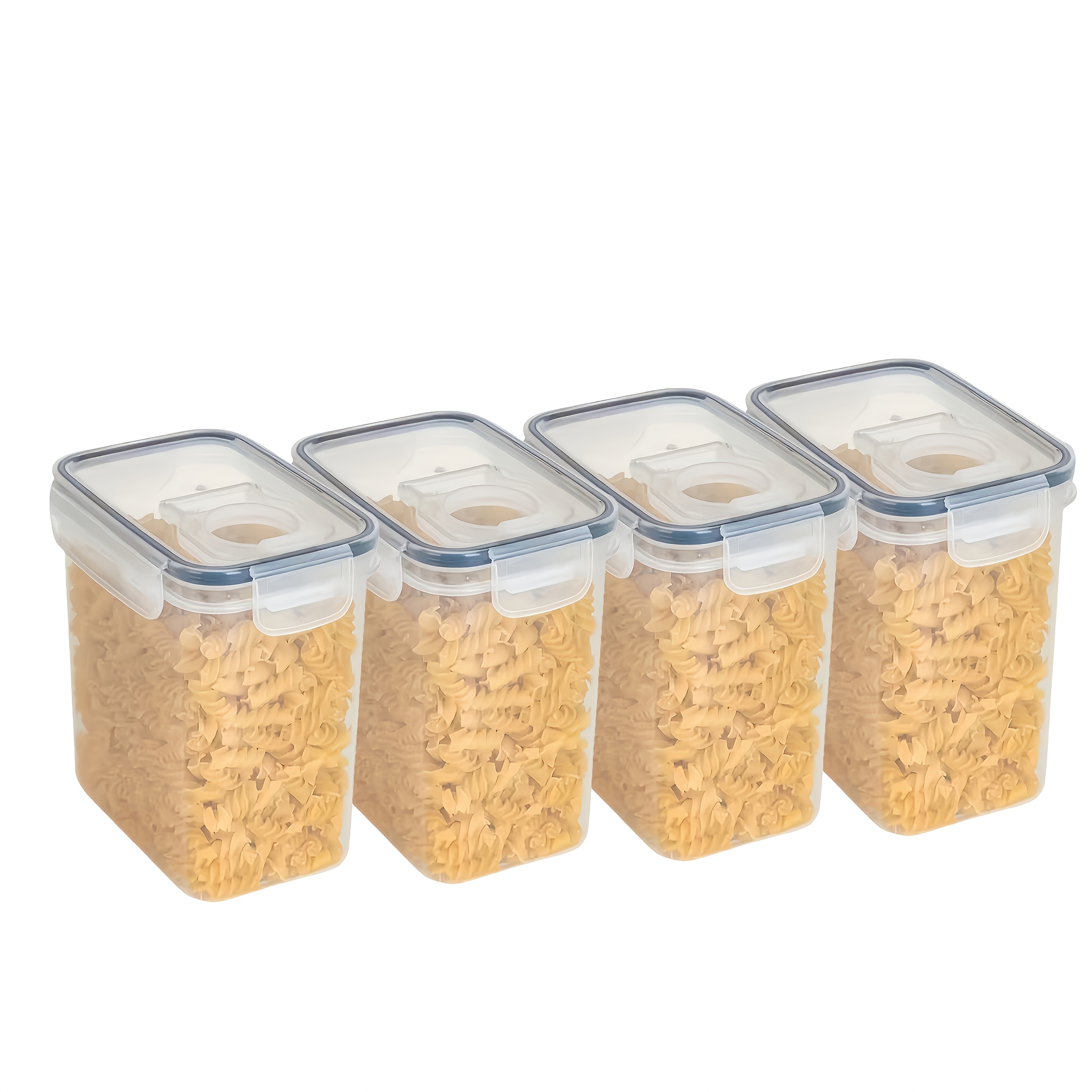 Image of 2pcs/3pcs/4pcs Food-grade Plastic Sealed Jars, Airtight Food Storage Containers, 1.4 /49.27 Ounces For Cereal, Pasta, Nuts, Snacks, And Sugar, With 8 Labels And 1 Marker