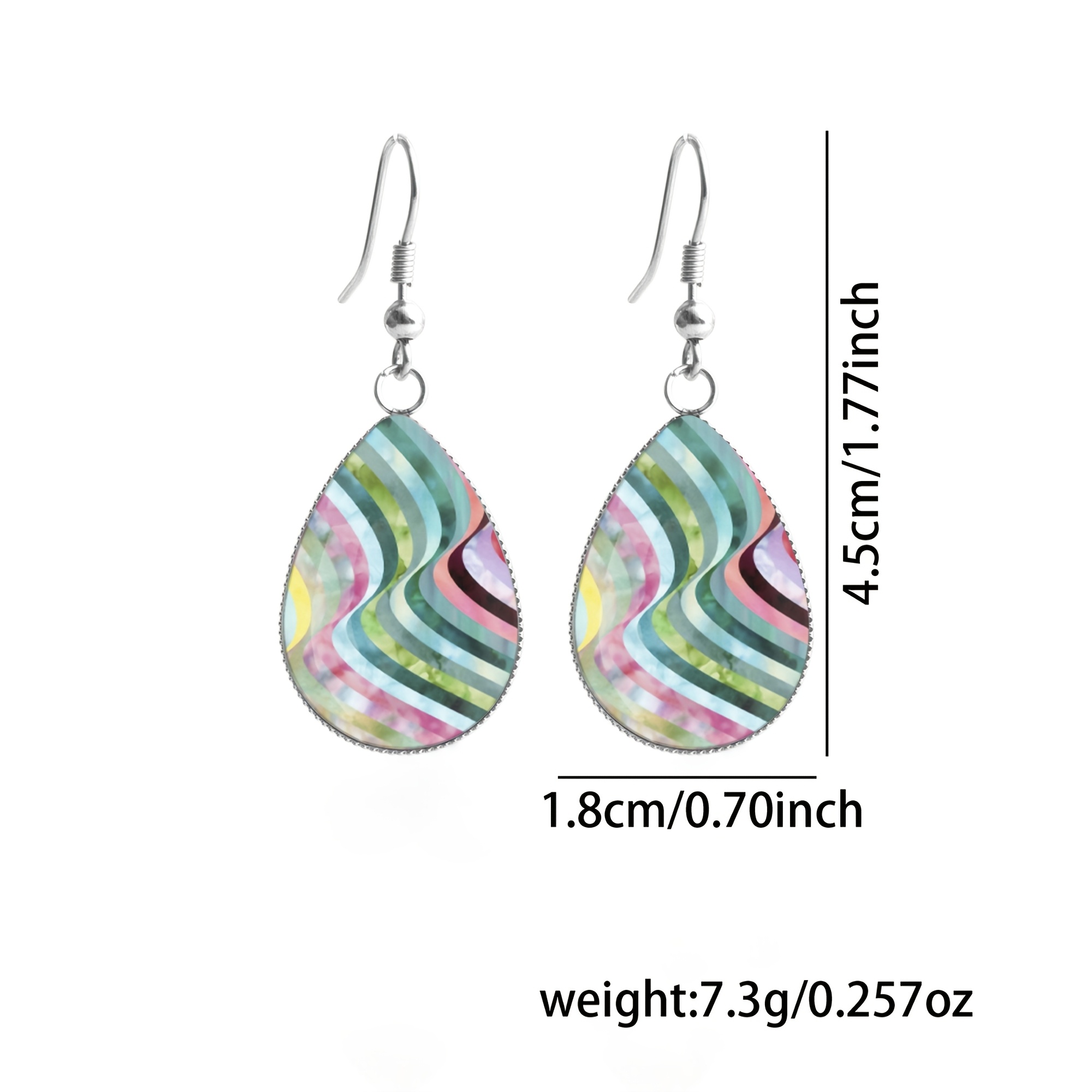 Women's Watercolor Distorted Wave Pattern Teardrop Earrings