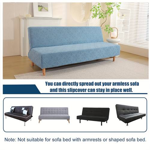 stretch sofa cover jacquard armless sofa season foldable sofa bed cover elastic wrap sit and lie dual use 2 seater sofa blanket cover anti protection suitable for living room bedroom office