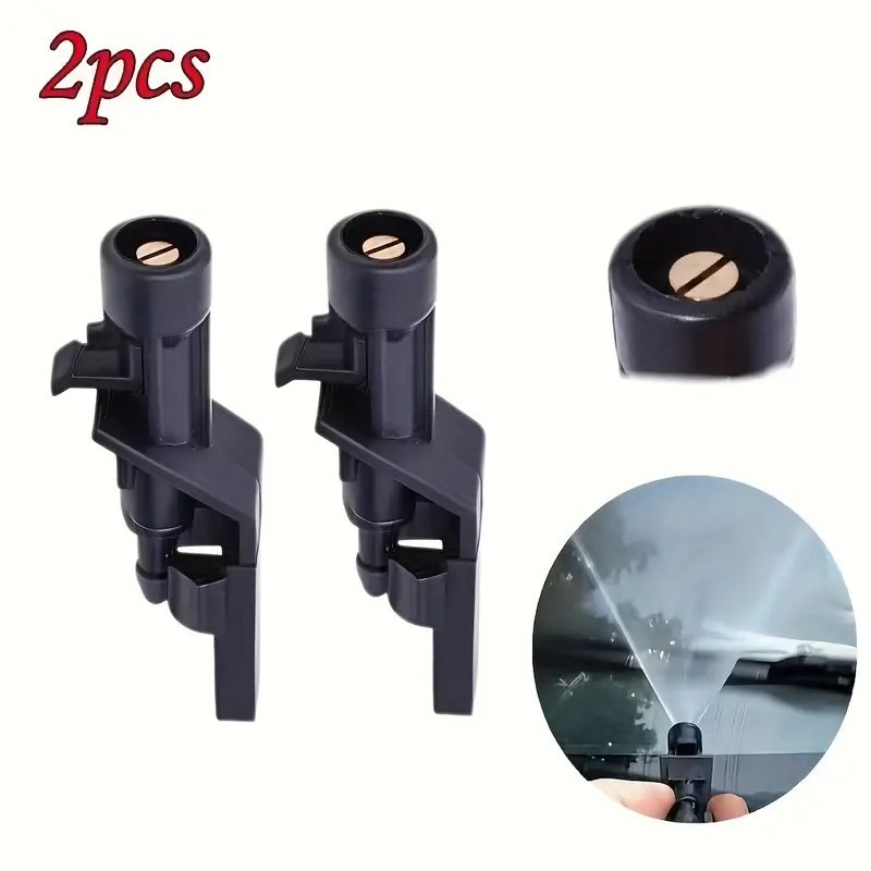 2-Pack Windshield Wiper Washer Spray Nozzles For Honda Civic, Jazz, Accord – Black Plastic
