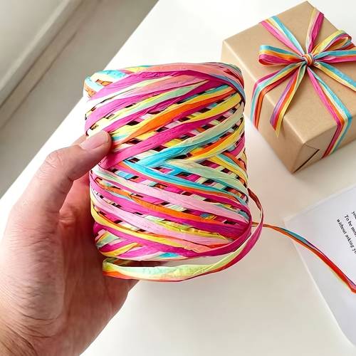 4 7 cm colorful raffia paper ribbon for gift wrapping gift packaging floral arrangements wedding bouquets and party decoration