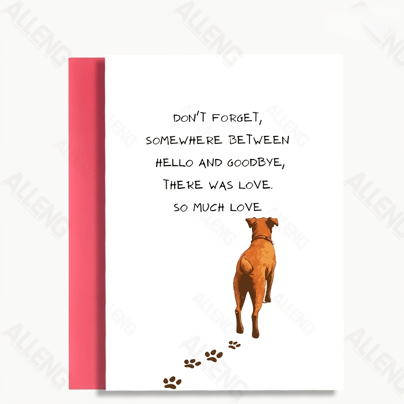 TEMU 4pcs (2 Greeting Cards + 2 Envelopes) Sympathetic Greeting Card With For Dogs Walking, Pet Loss Grief Card, Small Business Use, Love Sticker,