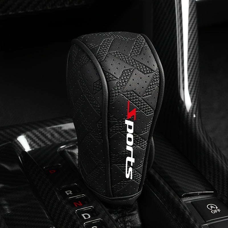 TEMU Pattern Universal Car Gear Shift Cover, Single Pack, Pu Leather Vehicle Gear Shift Dust Cover, Anti-slip Wear-resistant Protective Cover, Car