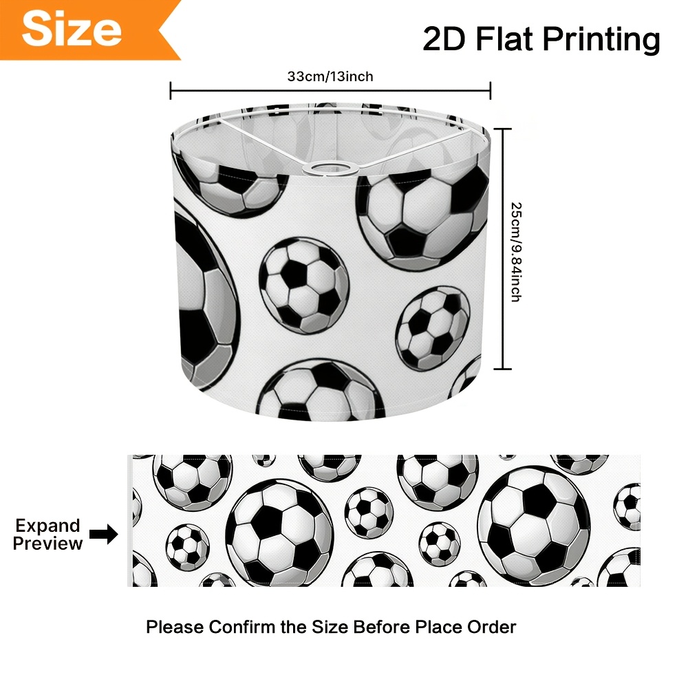 TEMU 1 pièce Abat-jour moderne de ballon de football pour salle de , luminaire de plafond cylindrique avec éclairage uniforme et ambiance apaisante,