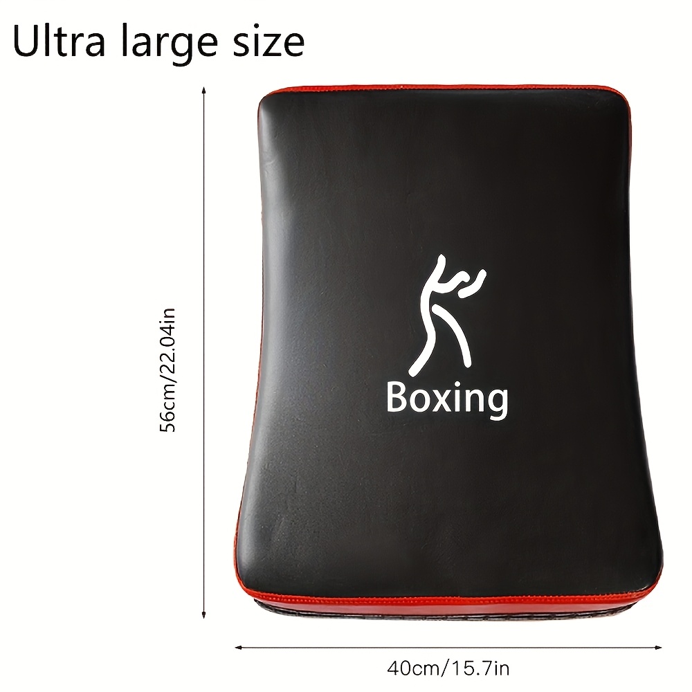 high quality leather square thickened arc kick mat for taekwondo karate boxing muay thai training punching pad suitable as basketball rebound ball black details 1