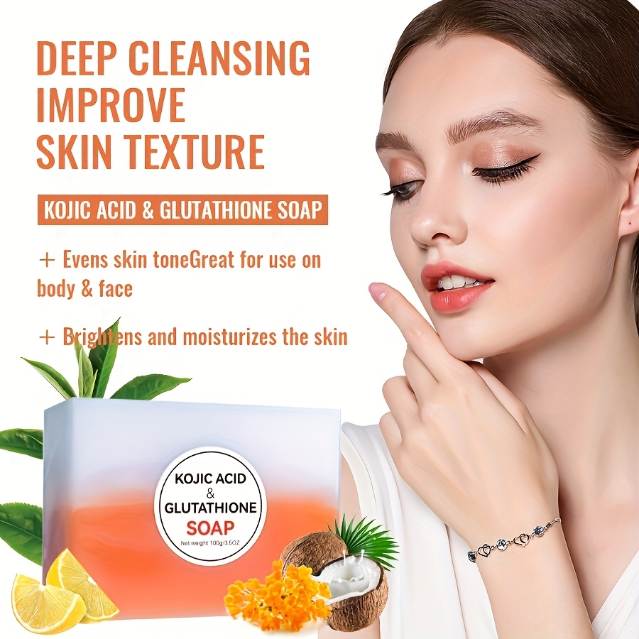 5pcs 100g citric acid glutathione soap set suitable facial - Temu Oman