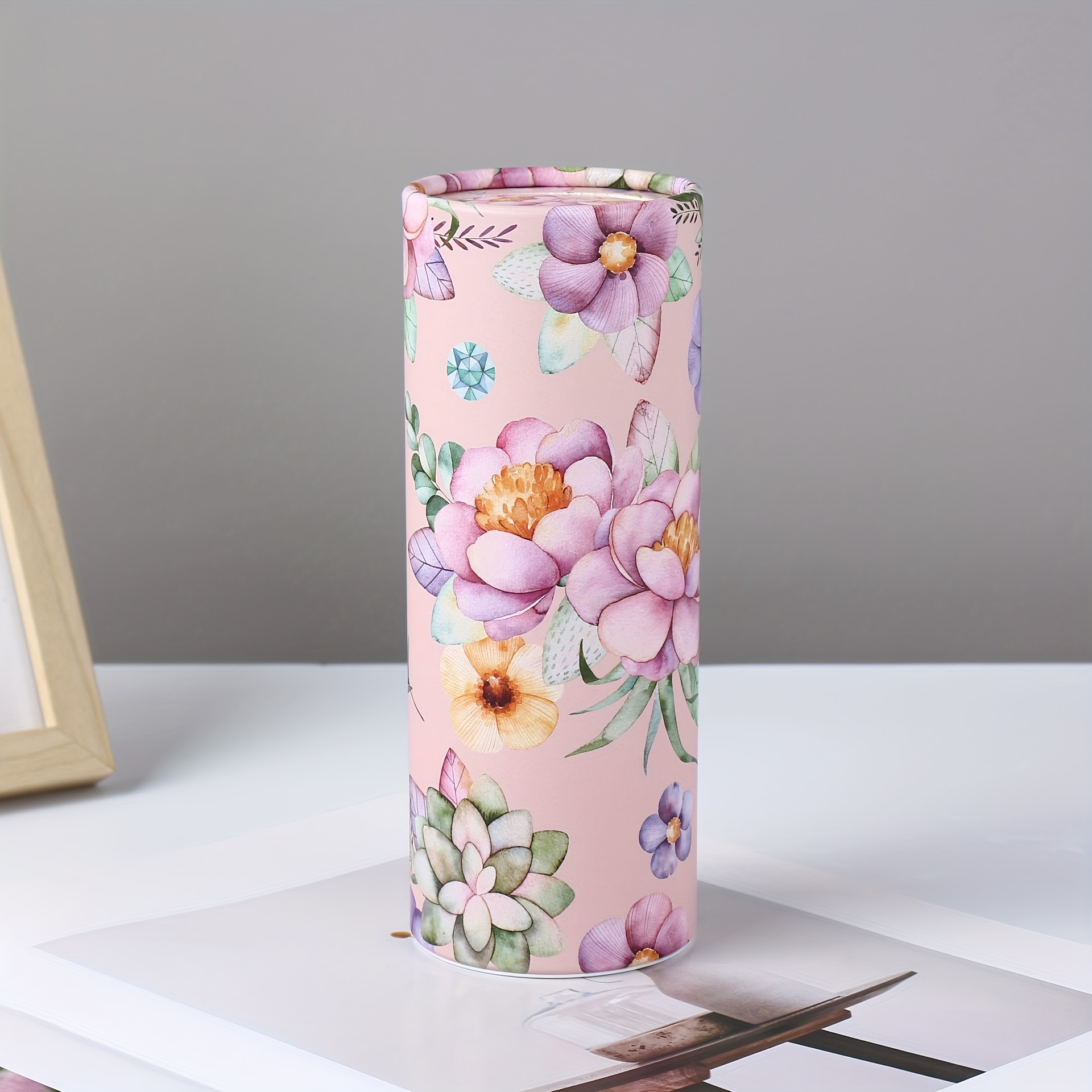 TEMU 1 Roll (50pcs) Flower Patterned Car Tissue Tube, Including Facial Tissue - Car Tissue, Cylindrical Tissue Tube, Car Seat Cylindrical Paper,