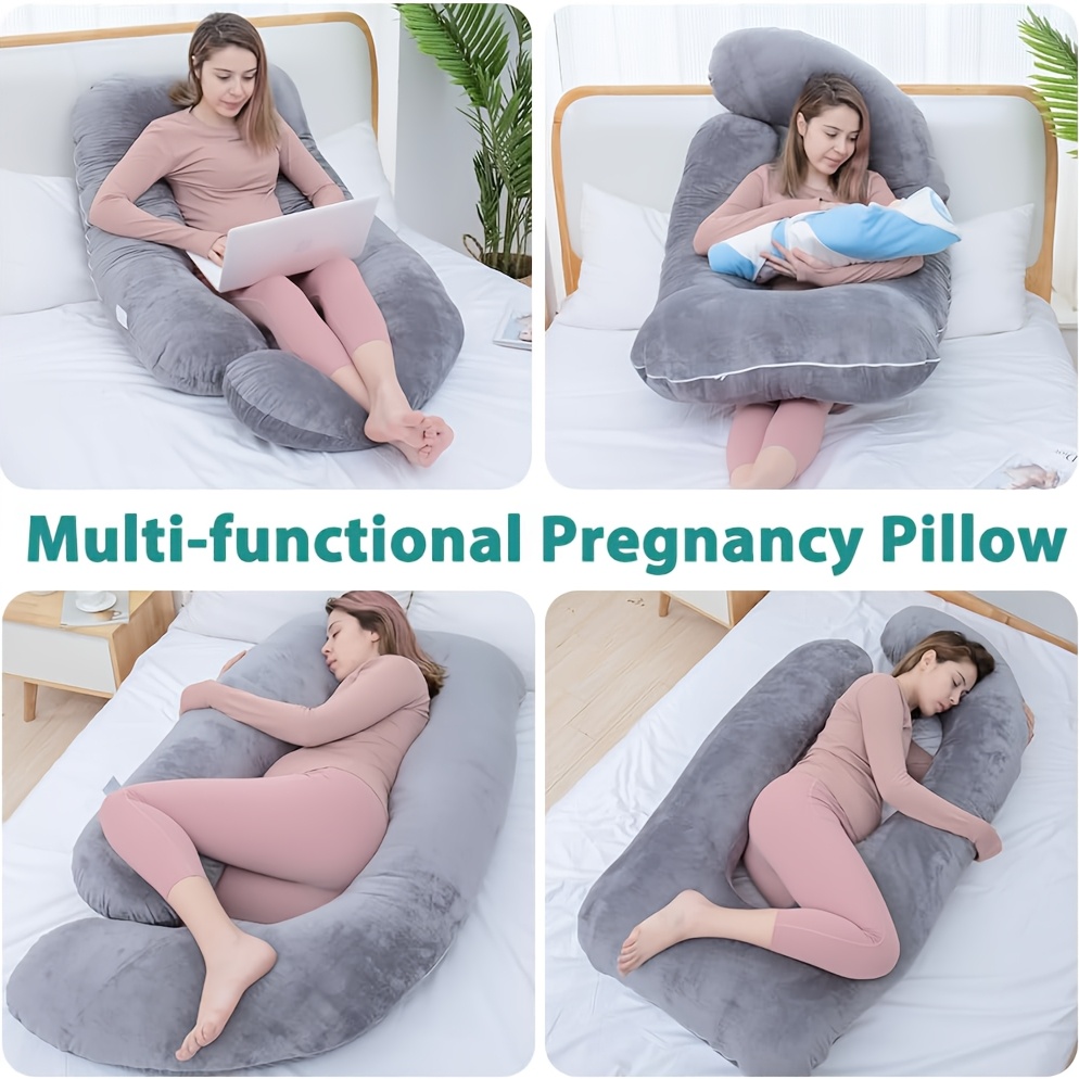 G-shaped Lumbar Support Pregnancy Pillow, Side Sleeping Wedge Pillow with Removable Washable Cover, Provides Full Body Support for Various Sleeping Positions Including Side and Back Sleeping, Ergonomic Cushion