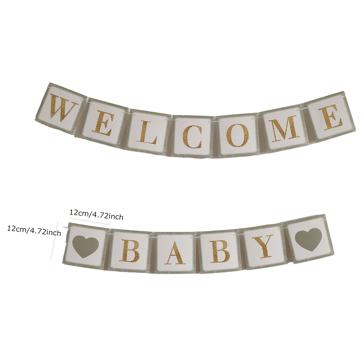 TEMU 1 Lot Bannière de pour Fête Prénatale Gris-vert avec Drapeau à en Papier "Welcome", avec une Palette de Couleurs Gris-vert Doux. Convient pour