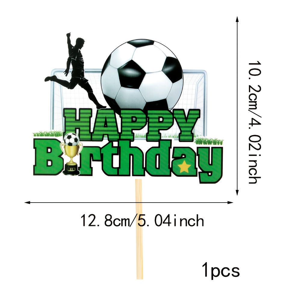 1-pack Soccer Birthday Cake Topper, Sports Theme Football Cake Decoration, Outdoor Sports Theme, Soccer Player Birthday Party Cake Decorations