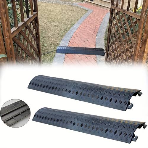 2pcs heavy duty plastic cord protector with non slip base heavy duty floor cord protector with drop over design scratch resistant surface cable ramp for office installation durable construction office setup