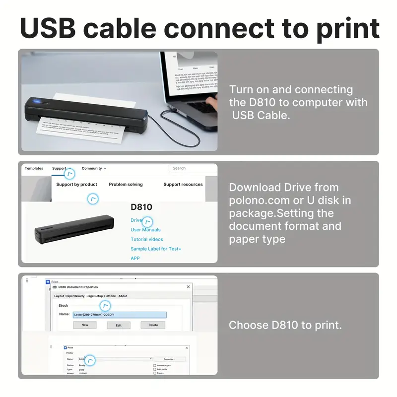 a4 inkless printer portable thermal printer for wireless mobile travel supports letter mini printing compatible with mobile phones and laptops suitable folding paper paper laptop accessory travel printer lightweight device usb rechargeable durable build small business travelers Product details 3