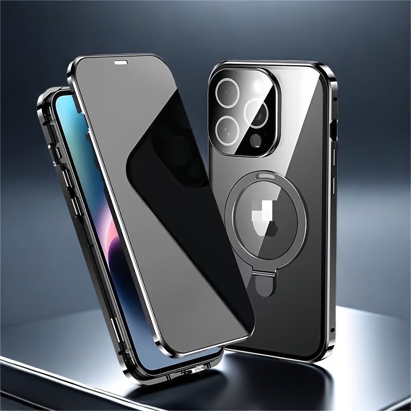 TEMU All-inclusive Phonecase For Iphone16, Magnetic Double-sided Glass Privacy Case For Iphone 12, 13, 14, 15 And 16 Pro With Security Lock And