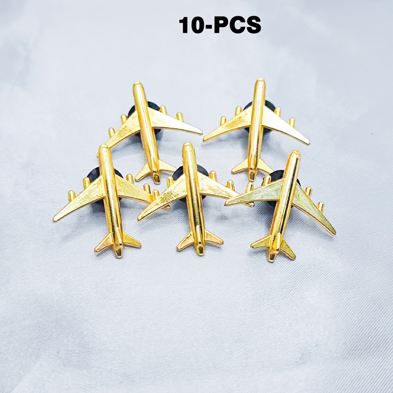 TEMU 1/6/10 Broches de Avión Dorados y Plateados, Insignias Conmemorativas Unisex, Ideales para Sombreros, Ropa y Mochilas