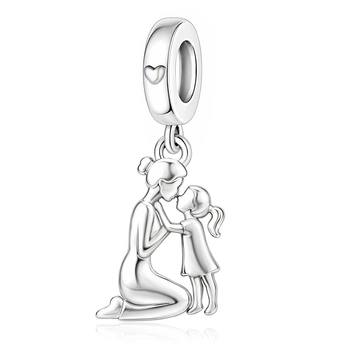 Silvery Plated Copper Loving Family Dangle Charm for Jewelry DIY