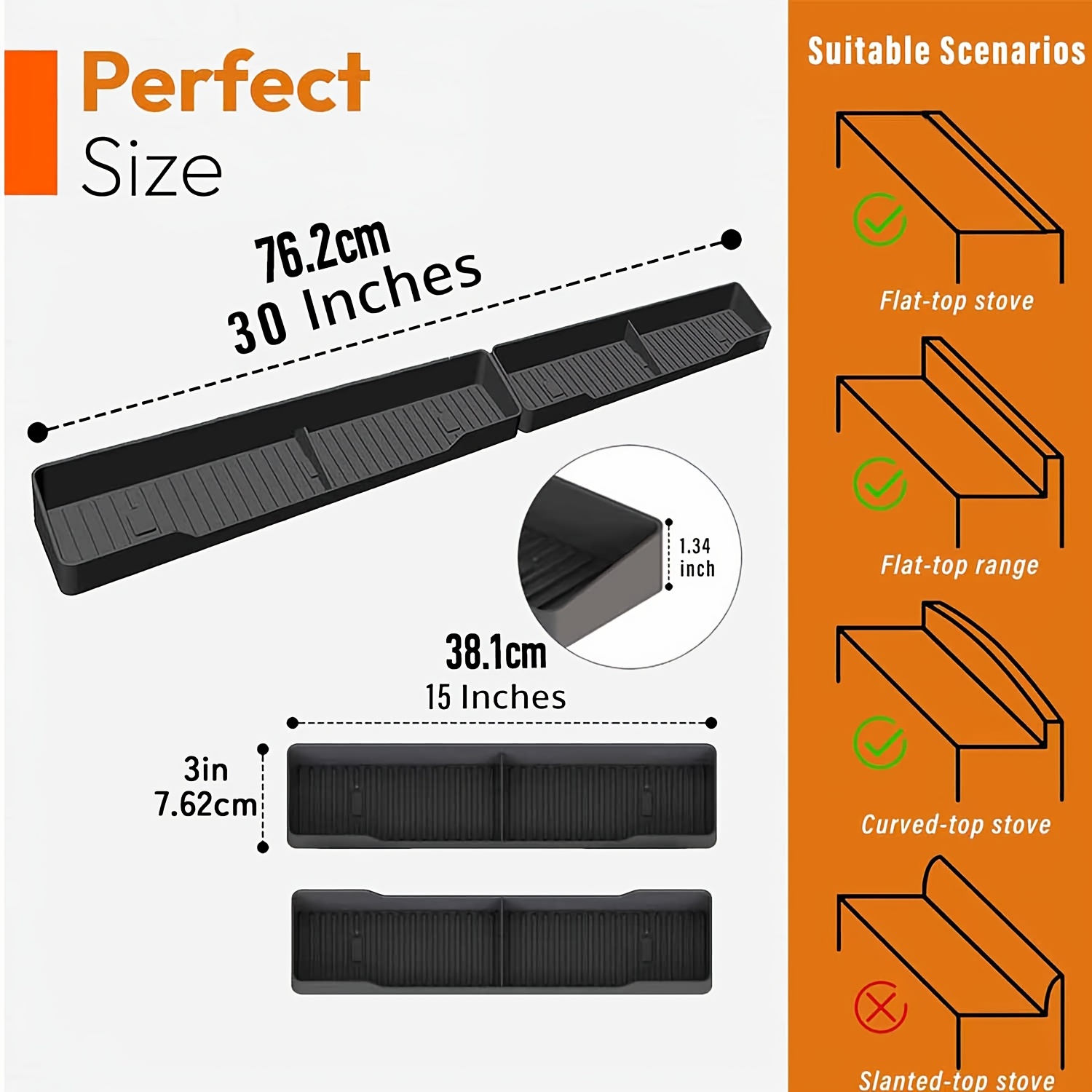 TEMU 30 Inch Silicone Stove Oven Top Shelf Magnetic For Kitchen Gadgets, Soft Flexible Strong Resistant Spice Rack Kitchen Organizer For Over Oven