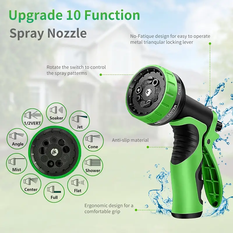 1pc pro 75ft expandable garden hose 3 4 heavy duty stainless coil with 10 function spray nozzle flexible kink free puncture resistant Product details 0