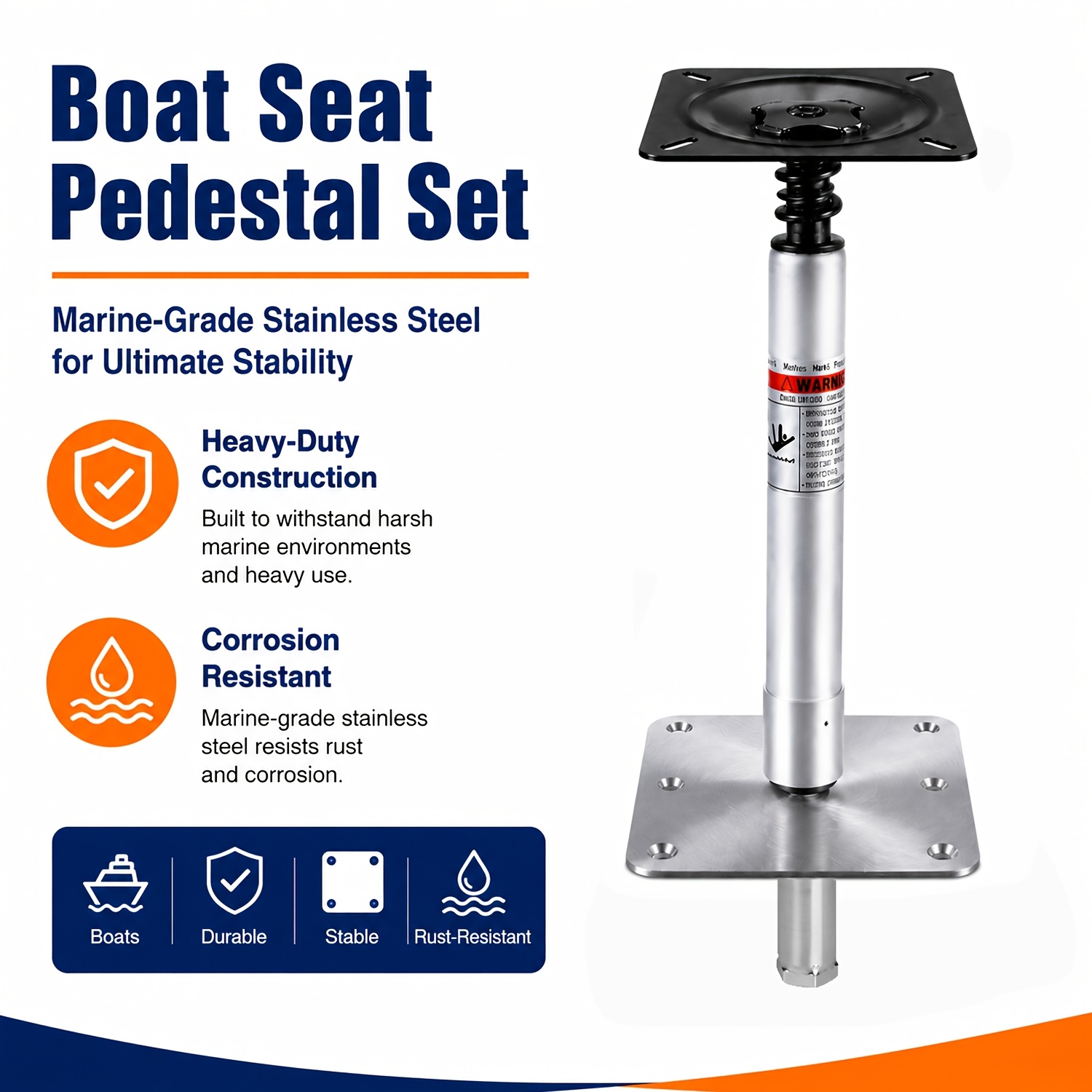 Marine Seat Base Kit with 360° Rotating Mount