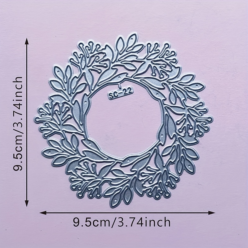 Image of A Metal Cutting Die Featuring A Branch And Floral Border Design, Suitable For Greeting Cards, Holiday Decorations, Or Handmade Notebooks, As Well As Templates