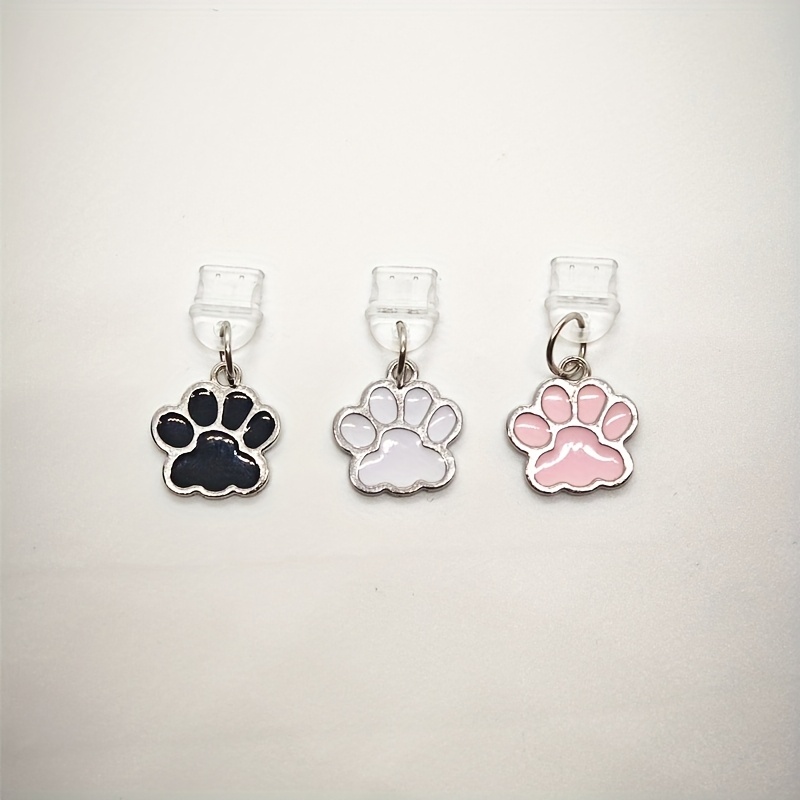 3pcs (black + White + Pink) Claw Series Mobile Phone Dust Plug Pendants, Mobile Phone Pendants