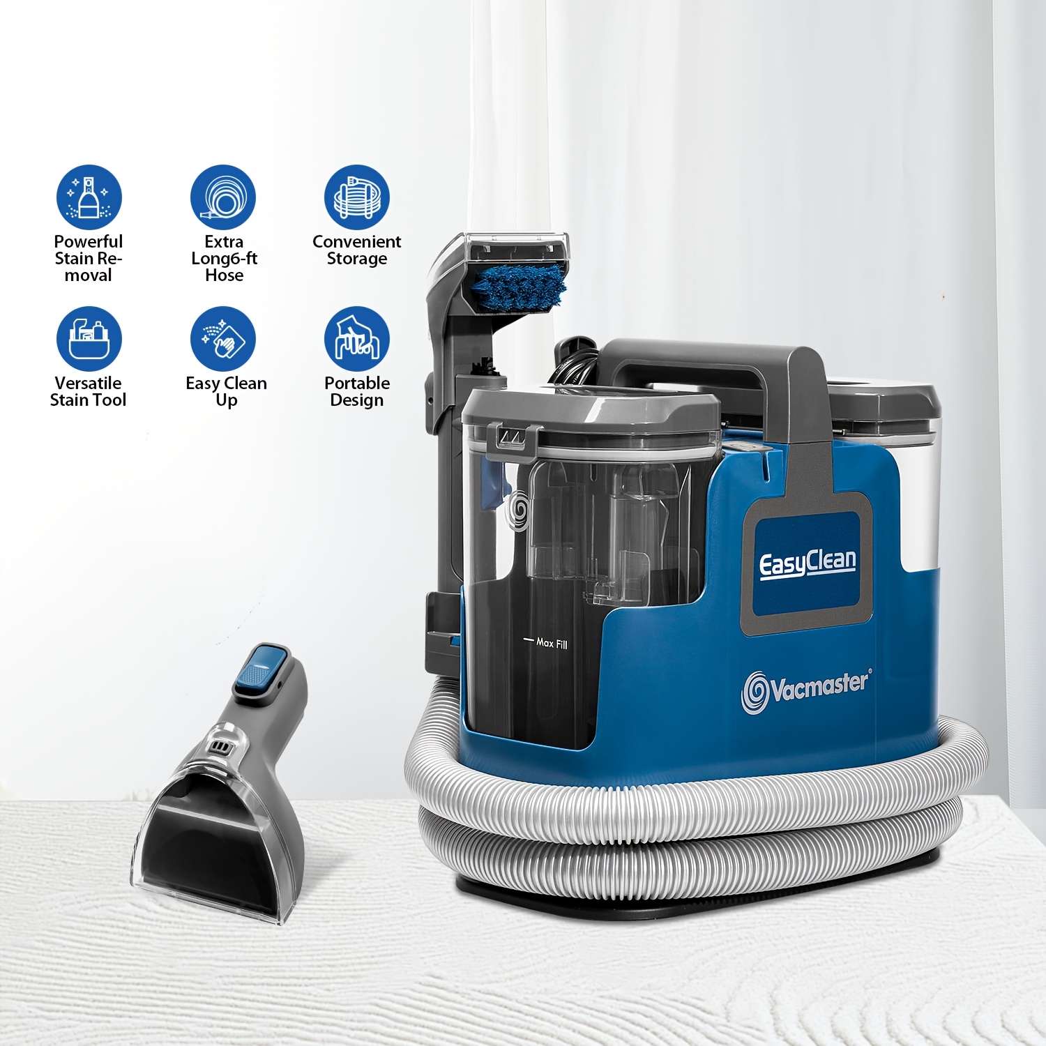 E-shop Leicht und kompakt: Der Up Spot Cleaner beugt Teppichflecken. Er beseitigt Verschüttungen, Flecken und Tierunfälle aus Teppichen, Treppen und